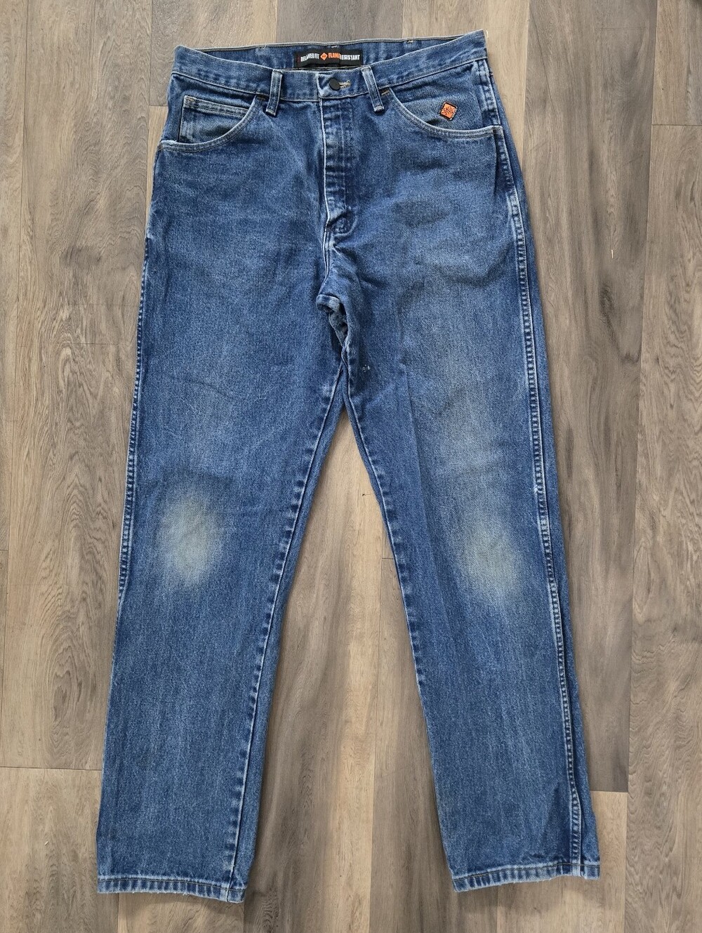 Wrangler FR 34-34 Flame Resistant 13 Original Straight Leg Blue Denim Je…